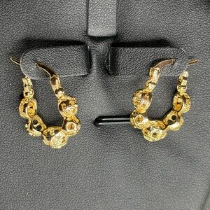 Gold Bubble Hoop Earrings with clasp closure